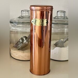 Vintage | Copper and Brass Pasta Holder | Pasta Storage Container | Food Storage